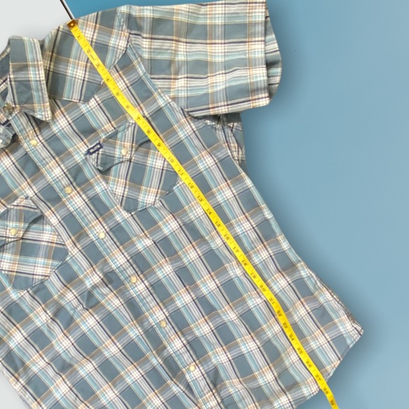 PLAID PEARL SNAP BUTTON DOWN SHORT SLEEVE HOLLISTER CO WESTERN STYLING MENS XL - Picture 5 of 6